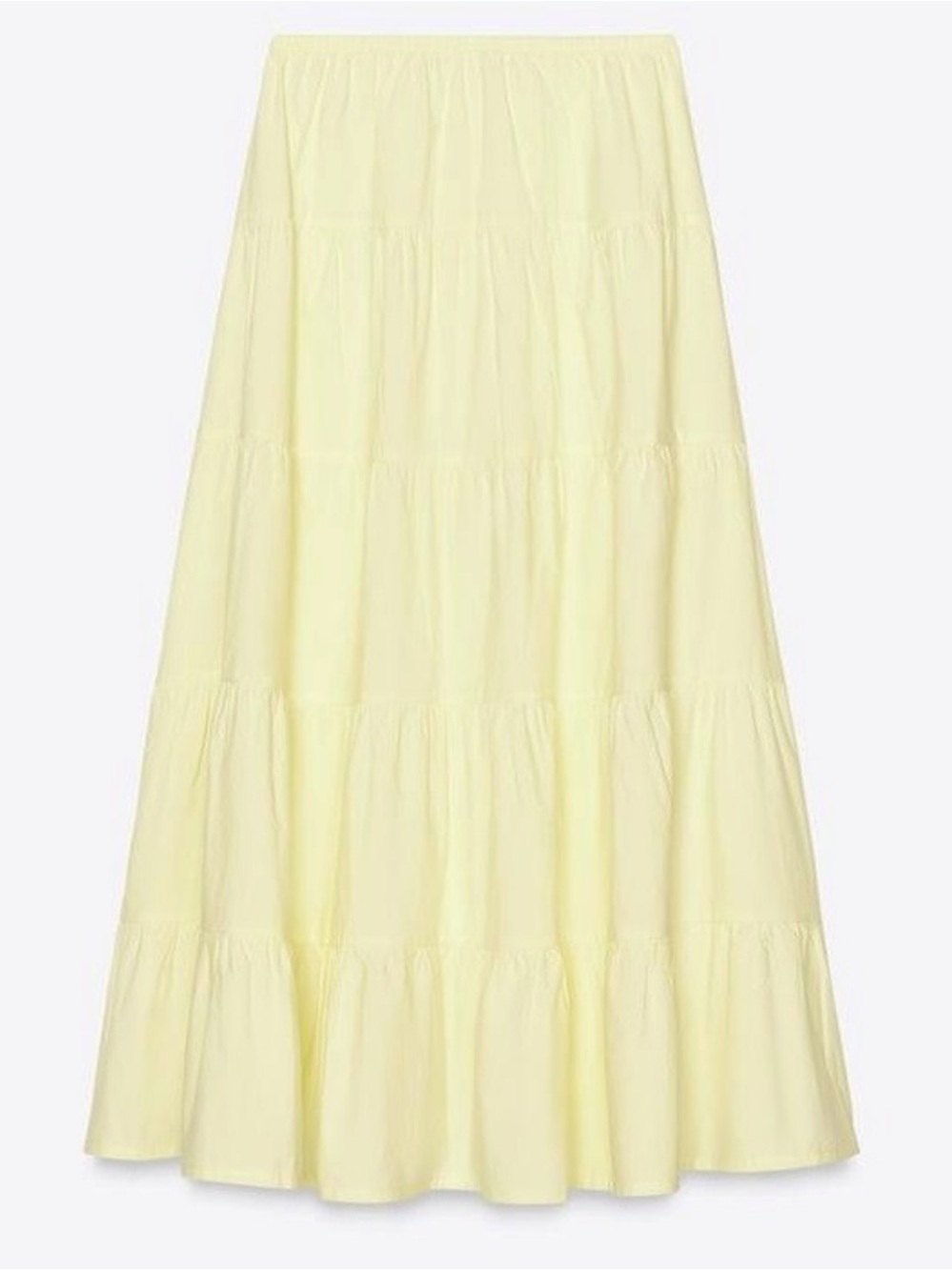 Zara yellow ruffled maxi skirt